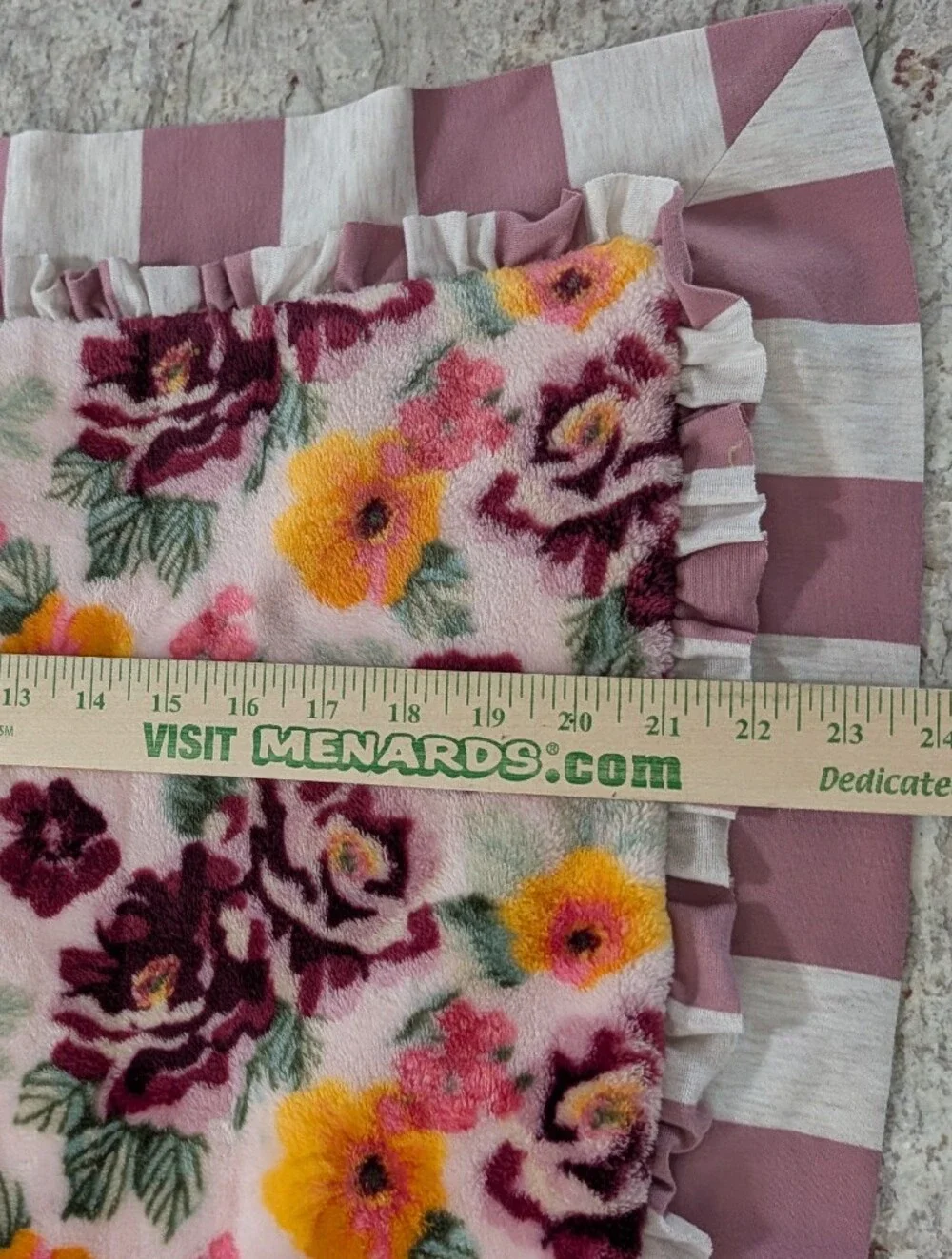 Matilda Jane 1 Std. Pillow Sham  Fleece Soft Floral Once Upon A Time Pink Ruffle
